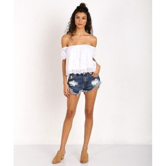 Show Me‎ Your Mumu Womens Ella Top Spring Fling Lace in White Size Small - Picture 1 of 8